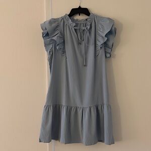 Ruffled Blue Dress